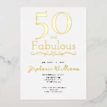Fiesta de cumpleaños 50 y fabuloso con papel de or