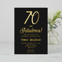 Fiesta de cumpleaños 70 años Gold Foil Black 70 &