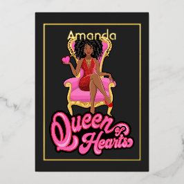 Invitación Con Relieve Metalizado Fiesta de cumpleaños africano rosado y dorado