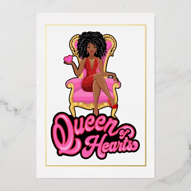 Invitación Con Relieve Metalizado Fiesta de cumpleaños de Chica Rosa y Oro (Anverso)