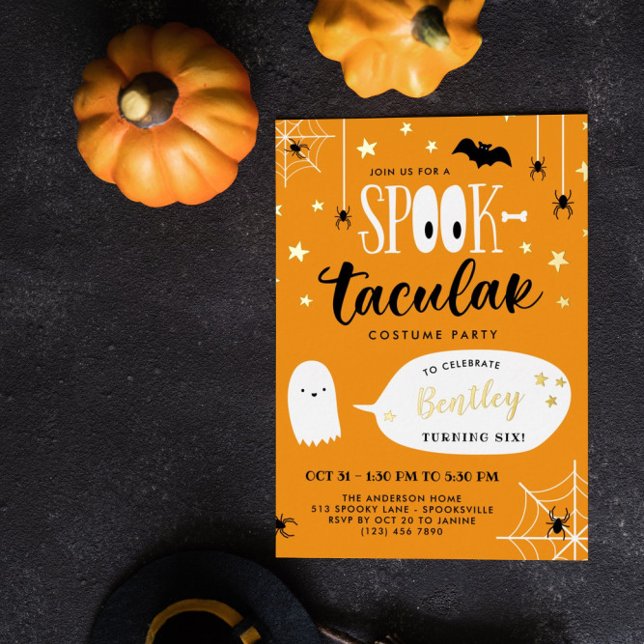Invitación Con Relieve Metalizado Fiesta de Cumpleaños de Halloween Espeluznante par (Subido por el creador)