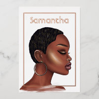 Fiesta de Cumpleaños de la Mujer Negra de Oro Rosa