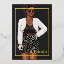 Fiesta de Cumpleaños de Moda de Leopardo Negro