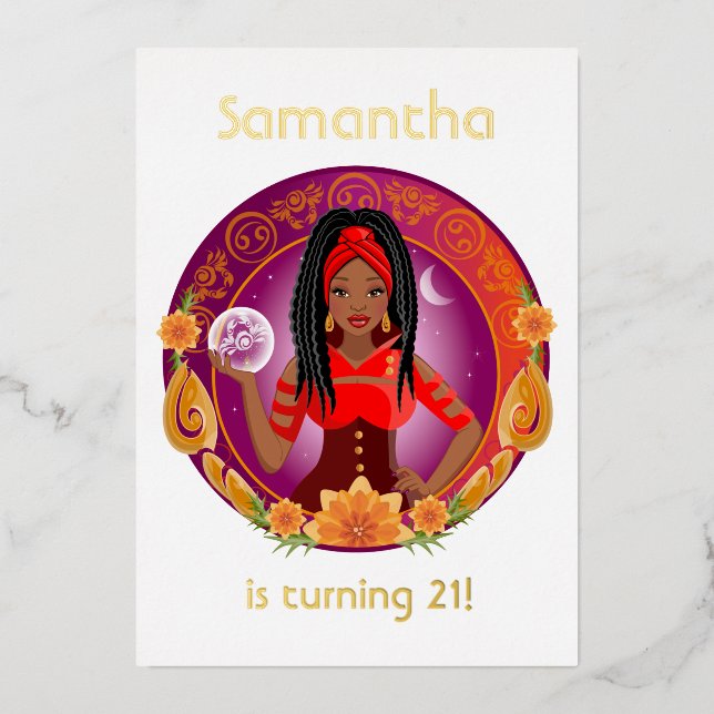 Invitación Con Relieve Metalizado Fiesta de cumpleaños del cáncer de zodiaco (Anverso)