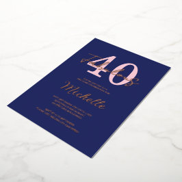 Invitación Con Relieve Metalizado Fiesta de cumpleaños moderna de 40 y fabulosa
