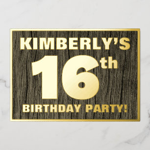 Invitación Con Relieve Metalizado Fiesta de cumpleaños número 16: Patrón de textura 