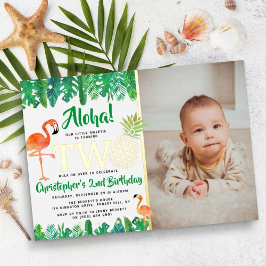 Invitación Con Relieve Metalizado Fiesta de cumpleaños número 2 de playa de verano t
