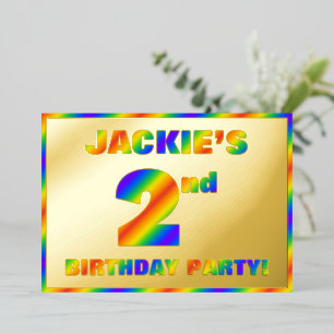 Invitación Con Relieve Metalizado Fiesta de cumpleaños número 2 — Divertido, Espectr