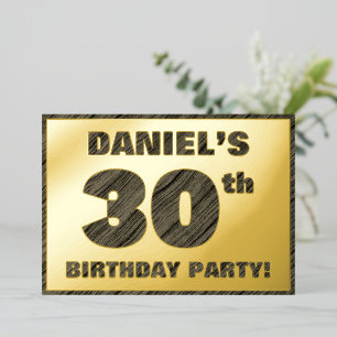 Invitación Con Relieve Metalizado Fiesta de cumpleaños número 30 — Texto con textura