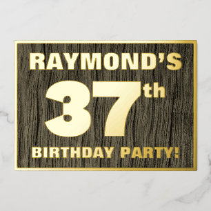 Invitación Con Relieve Metalizado Fiesta de cumpleaños número 37: Patrón de textura