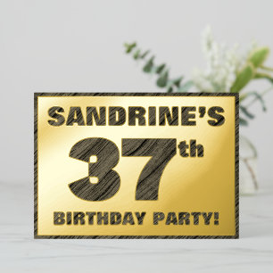 Invitación Con Relieve Metalizado Fiesta de cumpleaños número 37 — Texto con textura