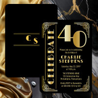 Fiesta de cumpleaños número 40 con lujo Art Déco e