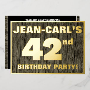 Invitación Con Relieve Metalizado Fiesta de cumpleaños número 42: Patrón de textura