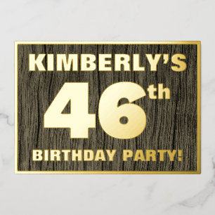 Invitación Con Relieve Metalizado Fiesta de cumpleaños número 46: Patrón de textura