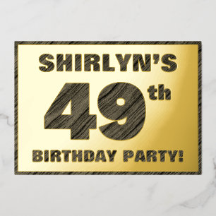Invitación Con Relieve Metalizado Fiesta de cumpleaños número 49 — Texto con textura