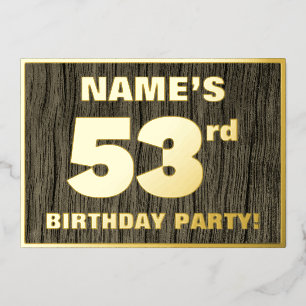 Invitación Con Relieve Metalizado Fiesta de cumpleaños número 53: Patrón de textura 