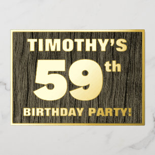 Invitación Con Relieve Metalizado Fiesta de cumpleaños número 59: Patrón de textura