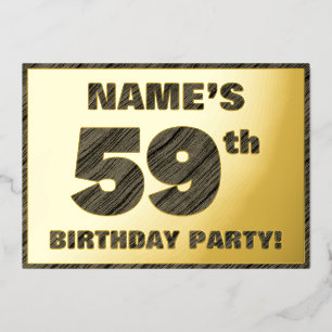 Invitación Con Relieve Metalizado Fiesta de cumpleaños número 59 — Texto con textura