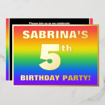 Fiesta de cumpleaños número 5: Patrón de arcoíris 