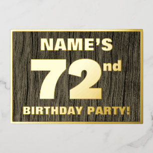 Invitación Con Relieve Metalizado Fiesta de cumpleaños número 72: Patrón audaz de te
