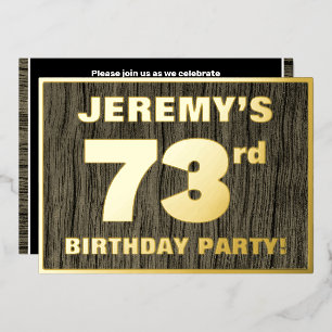 Invitación Con Relieve Metalizado Fiesta de cumpleaños número 73: Patrón de textura