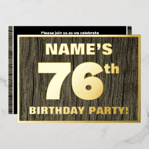 Invitación Con Relieve Metalizado Fiesta de cumpleaños número 76: Patrón audaz de ve
