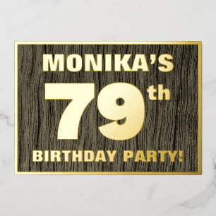 Invitación Con Relieve Metalizado Fiesta de cumpleaños número 79: Patrón de textura
