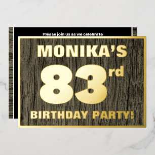 Invitación Con Relieve Metalizado Fiesta de cumpleaños número 83: Patrón de textura