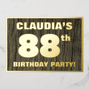 Invitación Con Relieve Metalizado Fiesta de cumpleaños número 88: Patrón de textura