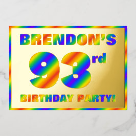 Invitación Con Relieve Metalizado Fiesta de cumpleaños número 93 — Divertido, Espect
