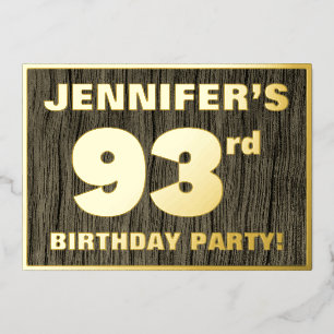 Invitación Con Relieve Metalizado Fiesta de cumpleaños número 93: Patrón audaz de ve