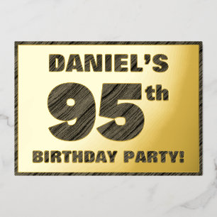 Invitación Con Relieve Metalizado Fiesta de cumpleaños número 95 — Texto con vetas d