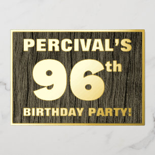 Invitación Con Relieve Metalizado Fiesta de cumpleaños número 96: Patrón de grano de