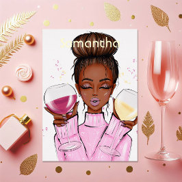 Invitación Con Relieve Metalizado Fiesta de cumpleaños temática del vino