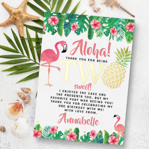 Invitación Con Relieve Metalizado Fiesta de cumpleaños tropical de verano Luau chica