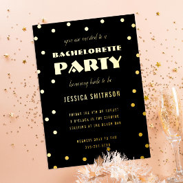 Invitación Con Relieve Metalizado Fiesta de Despedida de Soltera con Confeti de Pape