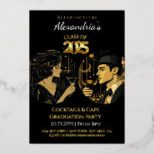 Fiesta de Graduación Cóctel y Gorras Black Gold 20