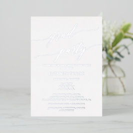 Invitación Con Relieve Metalizado Fiesta de Graduación con Caligrafía Elegante de Ho