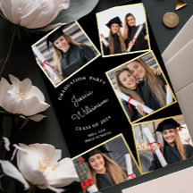 Fiesta de graduación con collage de fotos moderno