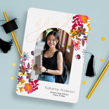 Fiesta de graduación con foto floral de arco moder