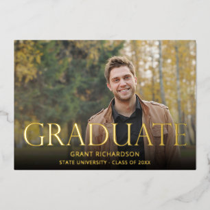 Invitación Con Relieve Metalizado Fiesta de Graduación con Foto Mod