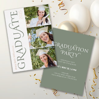 Invitación Con Relieve Metalizado Fiesta de Graduación con Tipografía Moderna 3 Foto