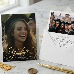 Invitación Con Relieve Metalizado Fiesta de graduación de escuela secundaria elegant
