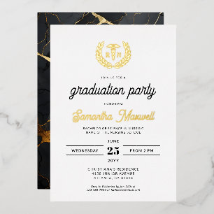 Invitación Con Relieve Metalizado Fiesta de graduación de la escuela de enfermería N