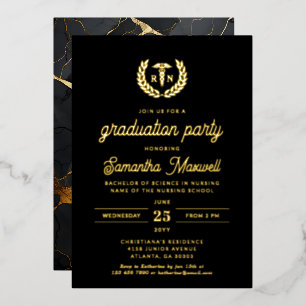 Invitación Con Relieve Metalizado Fiesta de graduación de la escuela de enfermería N