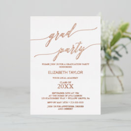 Invitación Con Relieve Metalizado Fiesta de graduación elegante con lámina de oro ro