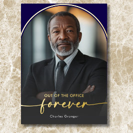 Invitación Con Relieve Metalizado Fiesta de Jubilación Azul Mínimo Moderno