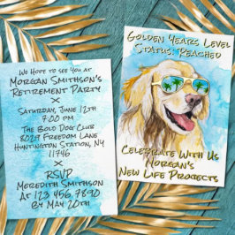 Invitación Con Relieve Metalizado Fiesta de Jubilación Graciosa con Estilo Histórico