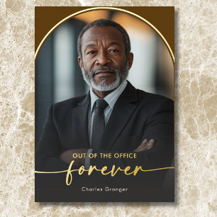 Invitación Con Relieve Metalizado Fiesta de Jubilación Marrón Mínima Moderna