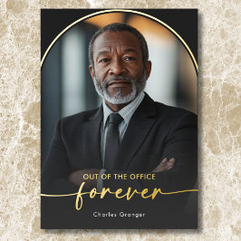 Invitación Con Relieve Metalizado Fiesta de Jubilación Negra Mínima Moderna